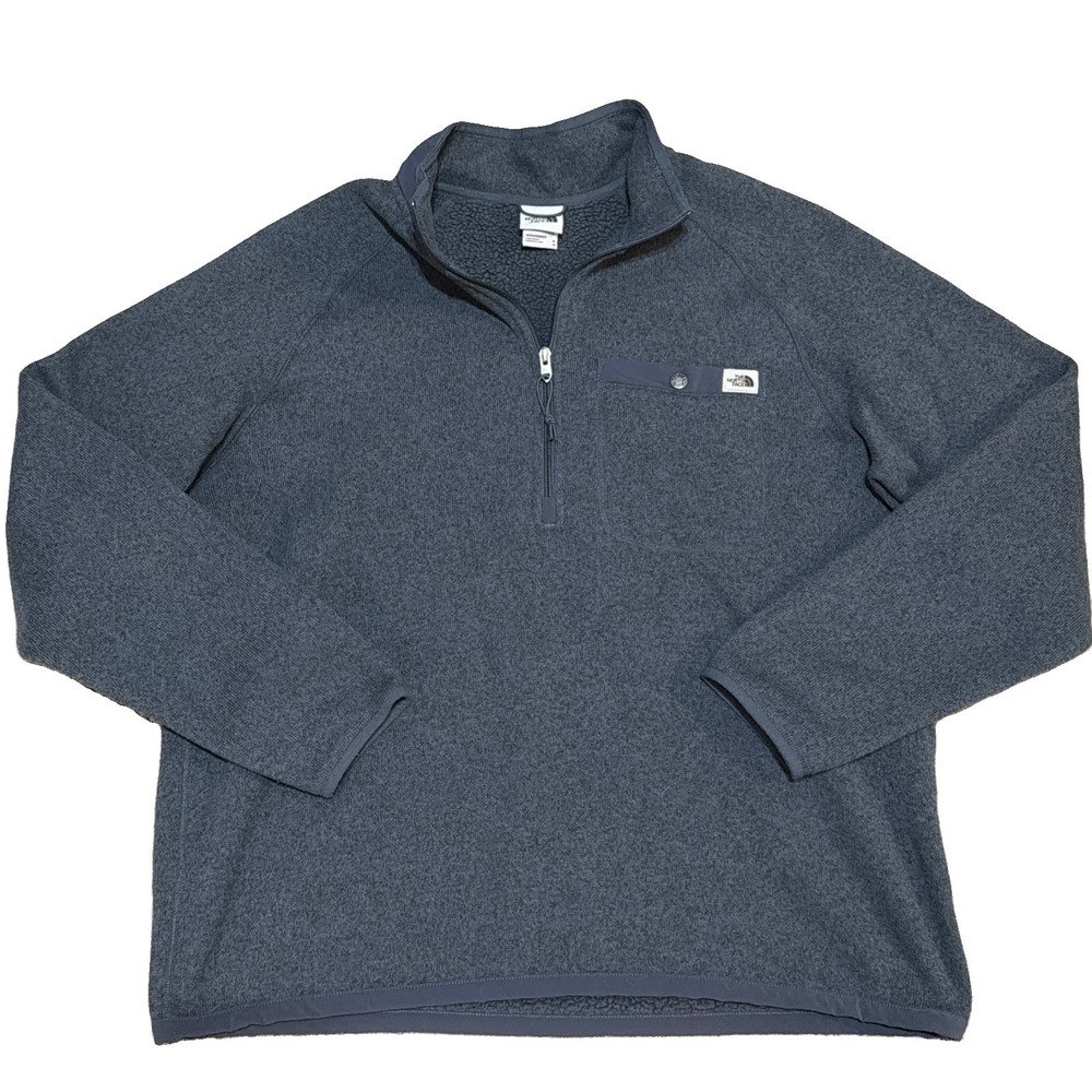 The North Face Men's XL Gray Gordon Lyons 1/4 Zip Long Sleeve Fleece Pullover